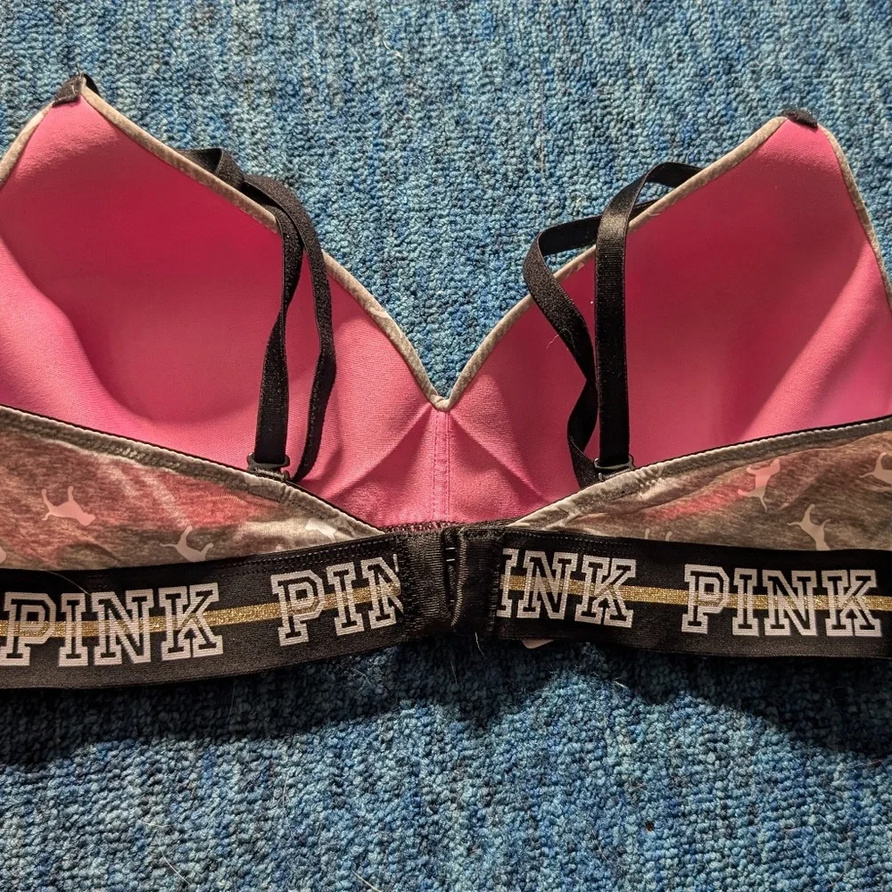 VICTORIA'S SECRET PINK WEAR EVERYWHERE LIGHTLY LINED WIRELESS BRA 34C GRAY - Picture 2 of 4